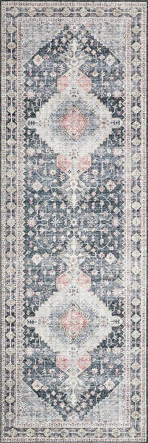 Loloi Skye Collection SKY-02 Charcoal/Multi 8'-0" x 8'-0" Round Area Rug