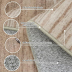 HelloTree Area Rug for Living Room 5x7 Washable Geometric Moroccan Rug Stripe Farmhouse Bohemian Minimalistic Non Slip Non Shedding Ultra Thin Soft Rug for Bedroom Office DiningRoom Nursery-Pink&Khaki