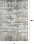 Bavni Rugs for Bedroom, Machine Washable Modern Rug Non-Slip, Foldable Simple 6x9 Area Rugs, Soft Low Pile Carpet for Living Room, Dining Room, Playroom, Granite Gray