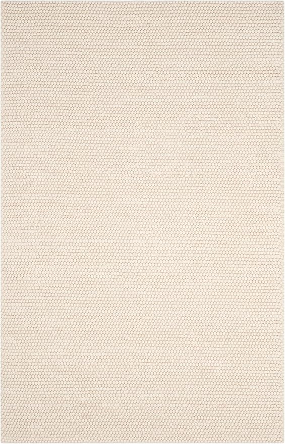 Safavieh Area Rug 6x8 - Natura Collection - Ivory, Handmade Wool Blend, Textured Design, Ideal for Living Room, Bedroom, Dining Space (NAT620A)