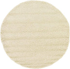 Unique Loom Solid Shag Collection Area Rug (6' 1" Round, Pure Ivory)