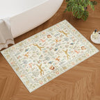 DUKINO 2x3 Rug, Washable Animal Rugs for Entryway, Non Slip Indoor Door Mat, Soft Low Pile Small Area Carpet for Entrance, Bedroom, Kitchen, Laundry, Bathroom, Beige