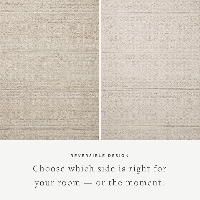 Loloi Angela Rose Rivers Collection RIV-03 Sand/Ivory 7'-9" x 9'-9" Reversible Area Rug