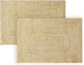 REDEARTH · Rectangular Area Rug - 2'x3' Braided Natural Jute with Non-Skid Backing - Handwoven Boho Rug for Bedroom, Kitchen, Living Room - Aesthetic Home Decor - Durable Handmade Rug, Set of 2