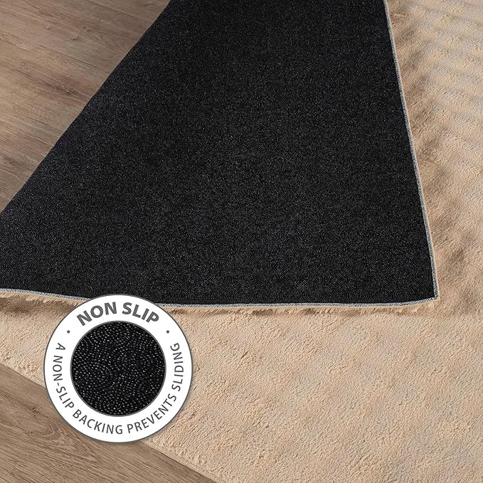 CAMILSON Modern Beige Non Slip Rug 3x5 Ultra Soft High Pile Area Rugs Non Skid Rubber Backing Durable & Easy to Clean Carpet for Living Room Bedroom Kids Room Indoor Use (3 x 5 Beige)