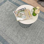 Alfa Rich 4x6 Light Blue Washable Area Rugs for Living Room Bedroom Kitchen Dining Cotton Decor Rug