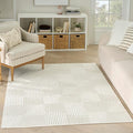 Nourison Home Textured Home Ivory 5'3" x 7' Area Rug - Easy Clean, Non Shedding, Bed Room, Living Room, Dining Room, Kitchen (5' x 7')