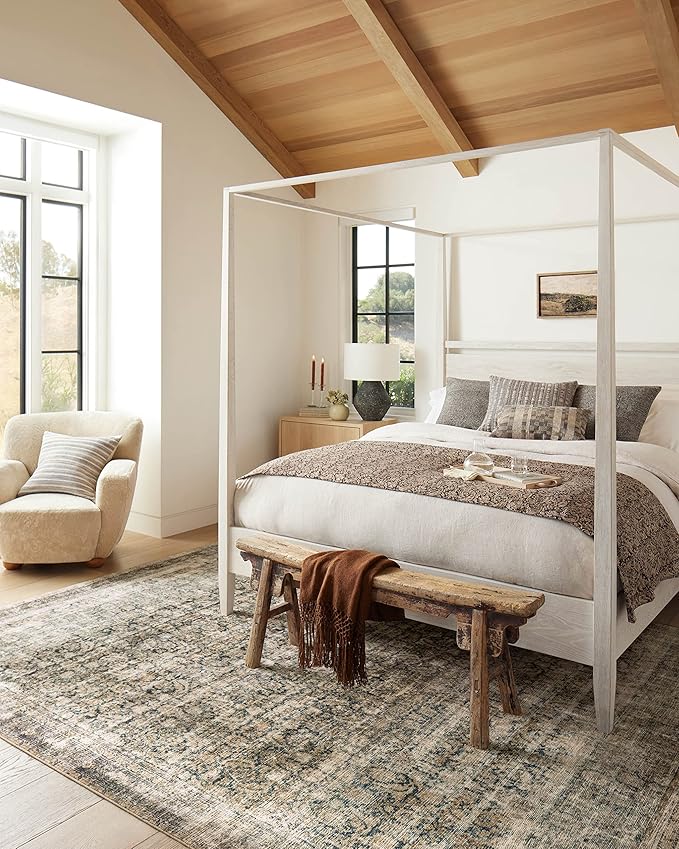Loloi Amber Lewis Morgan Collection MOG-02 Navy/Sand 2'-3" x 9'-6" 38" Thick Runner Rug feat. CloudPile, Neutral, Room Décor, Vintage Inspired, Livingroom, Bedroom, Dining Area