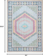 Fame Living Washable Area Rug. Modern Farmhouse. Vintage. Turkish. Bohemian. Distressed. Oriental. Traditional. Rugs for Living Room. Dining. Bedroom. Office. Entryway. Foyer. (856GP, 2'5" x 4'9")