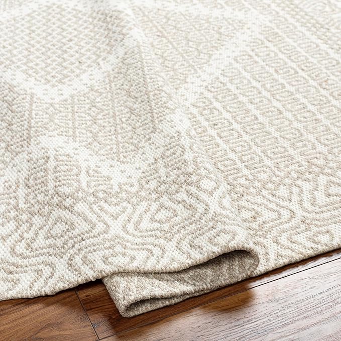 Mark&Day Wool Rugs, 6x9 Nishnabotny Cottage Medium Beige Area Rug, Beige Carpet for Living Room, Bedroom or Kitchen (6' x 9')