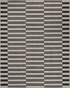 Lahome Striped Easy Jute Carpet, 8x10 Living Room Rugs Indoor Outdoor Patio Dining Room Rug, Farmhouse Non Slip Non Shedding Non Shedding Black Carpet for Deck Backyard Mudroom