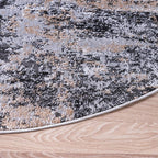 Rugs.com Leipzig Collection Rug – 4 Ft Round Beige Low-Pile Rug Perfect for Kitchens, Dining Rooms
