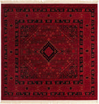 Unique Loom Tekke Collection Area Rug - Sheibani (7' 10" Square, Red/ Black)