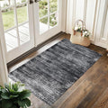 Black and White Rug for Bathroom Kitchen,Washable Non Slip Abstract Area Rugs for Entrway,2x3