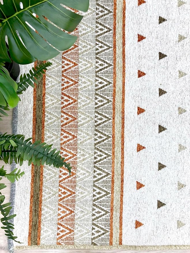 Alfa Rich 3x10 Beige Terracotta Washable Area Rugs for Living Room Kitchen Hallway Decor Runner