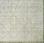 Unique Loom Outdoor Trellis Collection Area Rug - Tribal Trellis (10' x 13' Rectangle, Green/ Natural)
