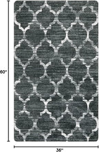 Lahome Moroccan Washable Rugs 3x5 Entryway Rug- Small Rugs for Bedroom Throw Non-Slip Low-Plie Kitchen Rug Soft Grey Distressed Capet for Office Bathroom Living Room Dining Room
