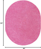 Unique Loom Solid Shag Collection Area Rug (7' 10" x 10' Oval, Taffy Pink)
