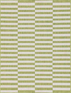 Unique Loom Outdoor Striped Collection Area Rug - Striped (9' x 12' Rectangle, Green/Ivory)