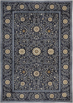 GarveeHome Boho 8x10 Area Rugs for Living Room, Floral Vintage Rugs for Bedroom with Soft Low Pile, Non Slip Stain Resistant Washable Rug 8x10 for Dining Room Blue Large Carpet for Office Playroom