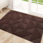 OLANLY Door Mats Indoor, Non-Slip, Absorbent, Dirt Resist, Entrance Washable Mat, Low-Profile Inside Entry Doormat for Entryway (36x24 inches, Dark Brown)