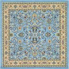 Unique Loom Sialk Hill Collection Area Rug - Washington (8' Square Light Blue/Navy Blue)