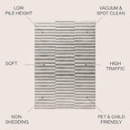 JONATHAN Y Lyla Offset Stripe Gray/Cream Indoor Area Rug, 3x5, Contemporary, Modern, Easy-Cleaning for Living Room, Bedroom, Kitchen, Pet Friendly, Non-Shedding (MOH204A-3)