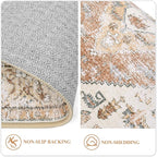 Lahome Boho Washable Rug Runner - 2x7 Non-Slip Runners Rugs for Hallways Non-Shedding Lightweight Runners for Kitchen, Oriental Distressed Print Indoor Carpet Runner for Entrance Bathroom Laundry Room
