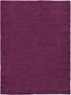 Unique Loom Solid Shag Collection Area Rug (8'x 11' Rectangle, Eggplant Purple)