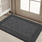BEQHAUSE Indoor Door Mat 20" x 32", Dirt Trapper Door Mats Non-Slip Entryway Rugs Washable, Resist Dirt Absorbent Welcome Mat, Low Profile Floor Mats for Front Back Door and Entryway, Charcoal