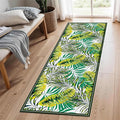 Green Botanical Tropical Leaves Rug 3.3x10ft - Non-Slip Washable Runner, Soft Durable Floor Mat for Hallway, Kitchen, Bedside, Entryway Home Decor