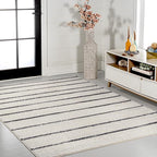 JONATHAN Y Williamsburg Minimalist Stripe Cream/Black Indoor Area Rug, 5x8, Contemporary, Modern, Easy-Cleaning for Living Room, Bedroom, Kitchen, Pet Friendly, Non-Shedding (MOH201D-5)