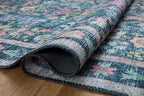 Loloi Rifle Paper Co. Maison Collection MAO-06 Blue/Multi 3'-0" x 3'-0" Round, .19" Pile Height, Accent Rug