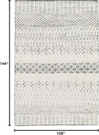 Mark&Day Area Rugs, 9x12 Greensburg Global Cream Area Rug, Cream Grey Carpet for Living Room, Bedroom or Kitchen (8'10" x 12')