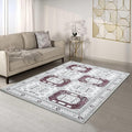 Fame Living Faded Oushak Rug, Turkish Vintage Floral Pastel Large Oversized Area Rugs for Living Room Dining Bedroom Kitchen Bathroom Nursery (848CrRd, 9' x 12')