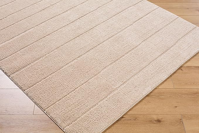 Livabliss x Our PNW Home Cascade Minimalist Striped Area Rug, 2'7" x 12', Taupe