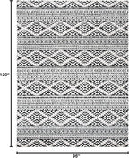 SAFAVIEH Area Rug 8x10 - Tulum Collection - Large - Ivory & Black, Moroccan Boho Tribal Design, Non-Shedding & Easy to Clean, Ideal for Living Room, Bedroom, Dining Space (TUL272B)