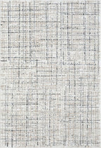 Abani Grey Area Rug for Living Room, Bedroom - Crosshatch Pattern- 4' x 6' -Durable & Easy to Clean