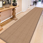 Rubber Runner Rug for Hallways Non Slip, Low Pile Long Laundry Room Mat Hall Jute Rug Runner Carpet Non Skid
