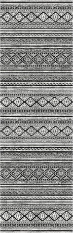 RUGSURE Washable Area Rugs 2'6'' x 8' - 1/6 Thick - Moroccan-Inspired -Stain & Water Resistant Non-Slip - Resistant Rug for Living Room, Bedroom, Nursery, Pet & Child Friendly (Black)
