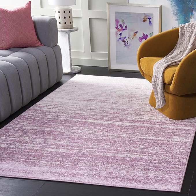 SAFAVIEH Area Rug 6x9 - Adirondack Collection - Cream & Purple, Modern Ombre Design, Non Shedding & Easy to Clean, Ideal for Living Room, Bedroom, Office, Dining Space (ADR113L)
