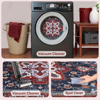 Tangsoo Oriental Red Rug 4x6 Washable Vintage Rugs Non Slip Indoor, Distressed Carpet for Living Room, Dining Room, Soft Low Pile Rugs Boho Foldable Floor for Bedroom Dorm Bedside Bathroom