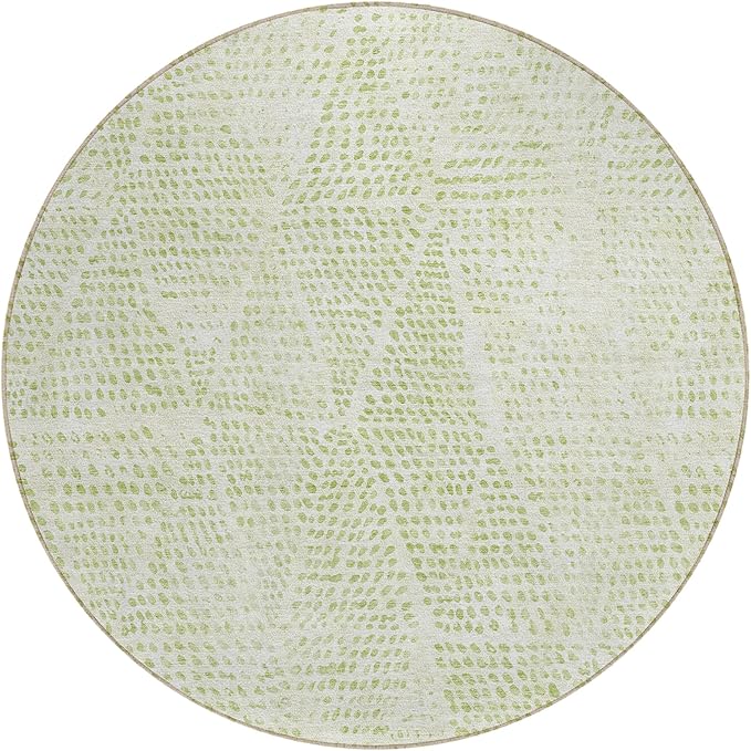 Addison Rugs Chantille ACN591 Aloe 8' x 8' Indoor Outdoor Round Rug, Easy Clean, Machine Washable, Non Shedding, Bedroom, Living Room, Dining Room, Kitchen, Patio Rug