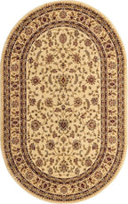 Unique Loom Voyage Collection Traditional Oriental Classic Area Rug (5' 0 x 8' 0 Oval, Ivory/Gold)