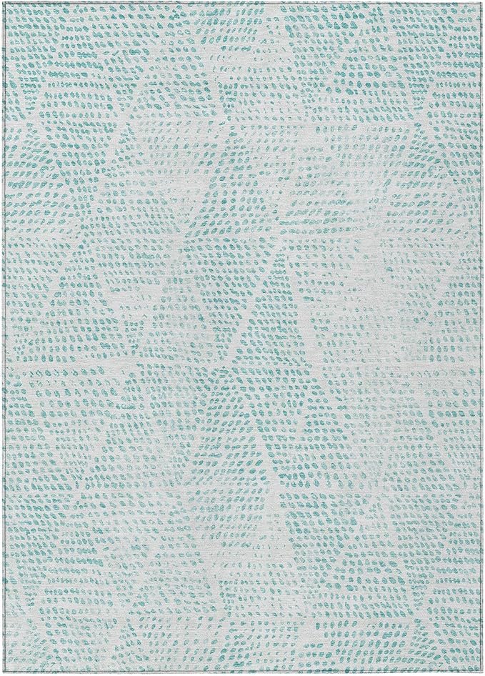 Addison Rugs Chantille ACN591 Aqua 10' x 14' Indoor Outdoor Area Rug, Easy Clean, Machine Washable, Non Shedding, Bedroom, Living Room, Dining Room, Kitchen, Patio Rug