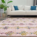 Alfa Rich 7x10 Light Pink Washable Area Rugs for Living Room Bedroom Kitchen Girls Decor Cotton Rug