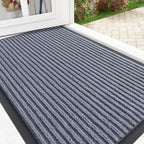 OLANLY Front Door Mat Indoor Outdoor Entrance, Waterproof Heavy Duty Doormat, Fade Resistant, Low Profile, Easy Clean Patio Porch Welcome Floor Mats for Entry, 33x21, Ash Grey