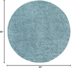 Unique Loom Solid Shag Collection Area Rug (7' 1" Round Light Slate Blue)