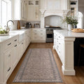Kuden 2'6"x7' Runner Rug, Machine Washable Area Rug with Non-Slip Backing, Vintage Style, Soft, Easy Clean, Low Pile Rug for Hallway, Entryway, Kitchen, Bedroom
