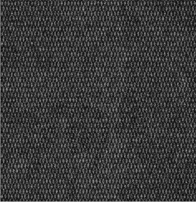 Ottomanson Commercial Scrape Rib Entry Mat – Heavy Duty Ribbed Floor Mat for High Traffic – Non Slip Rubber Back, Waterproof – Indoor Outdoor Use for Offices, Schools, Lobbies, 2'7" x 27', Black